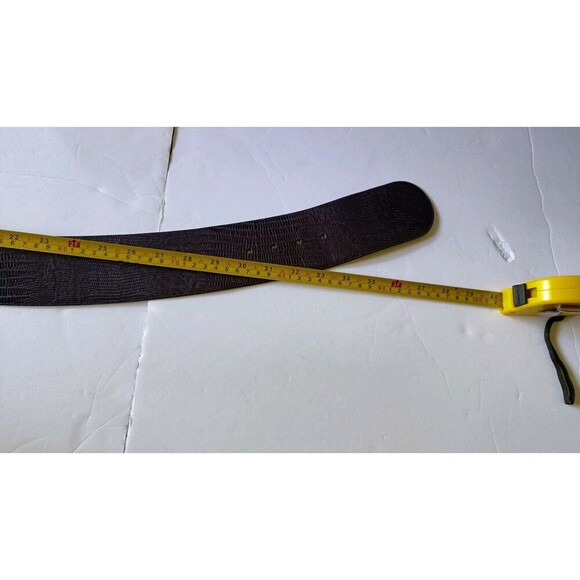 Donna Karan Leather Wide Belt MADE in ITALY Genuine Leather Deep Purple Vtg New - Picture 5 of 10